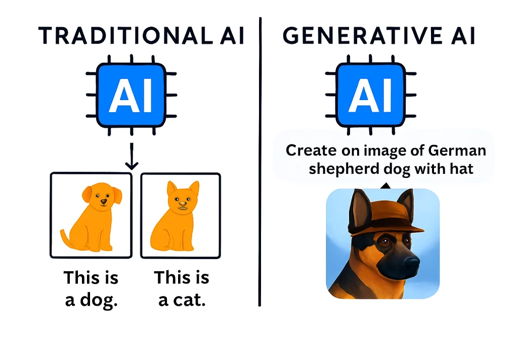 Traditional AI vs GenAI